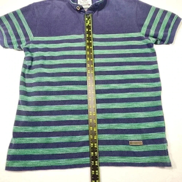 Taanz Men's Summer Polo XL Stripes No Collar Button Henley Type European READ - Picture 14 of 16